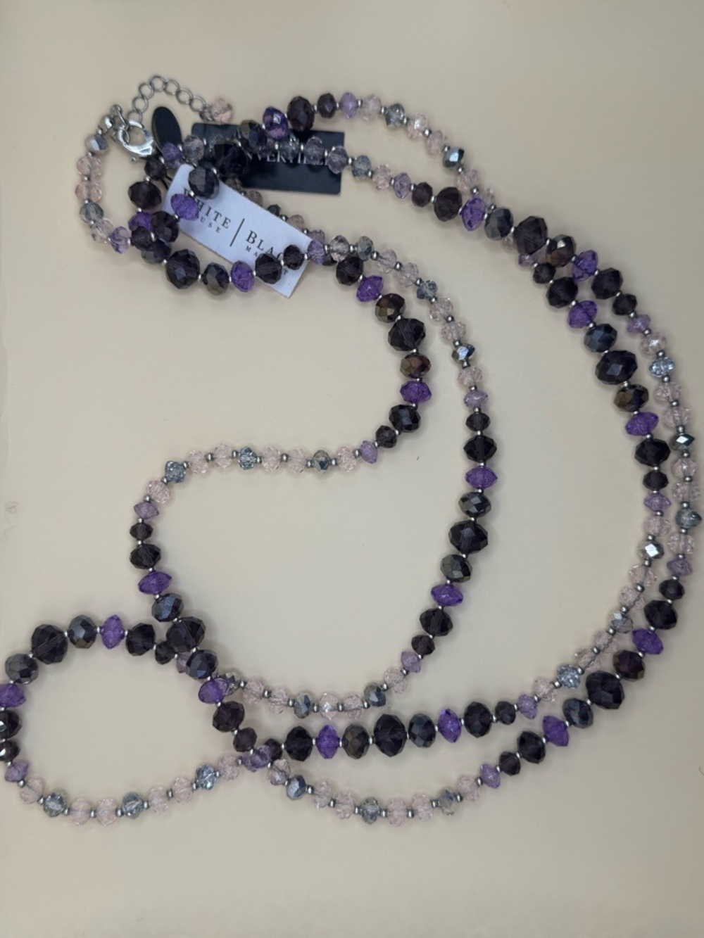 White House Black Market | 48” Convertible Crystal Beaded Necklace - Picture 7 of 8